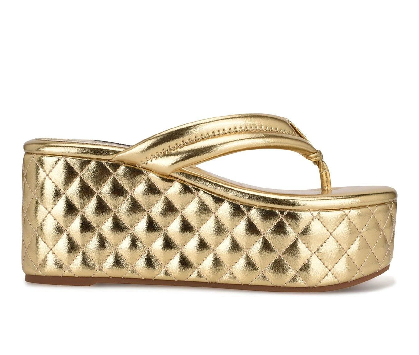 Brand new π Women's Nine West Newya Platform Wedge π©΄ Sandals Gold π€©