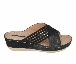 Brand new 😉 Women's GC 👟 Shoes Isabella Wedge 🩴 Sandals Black 👍