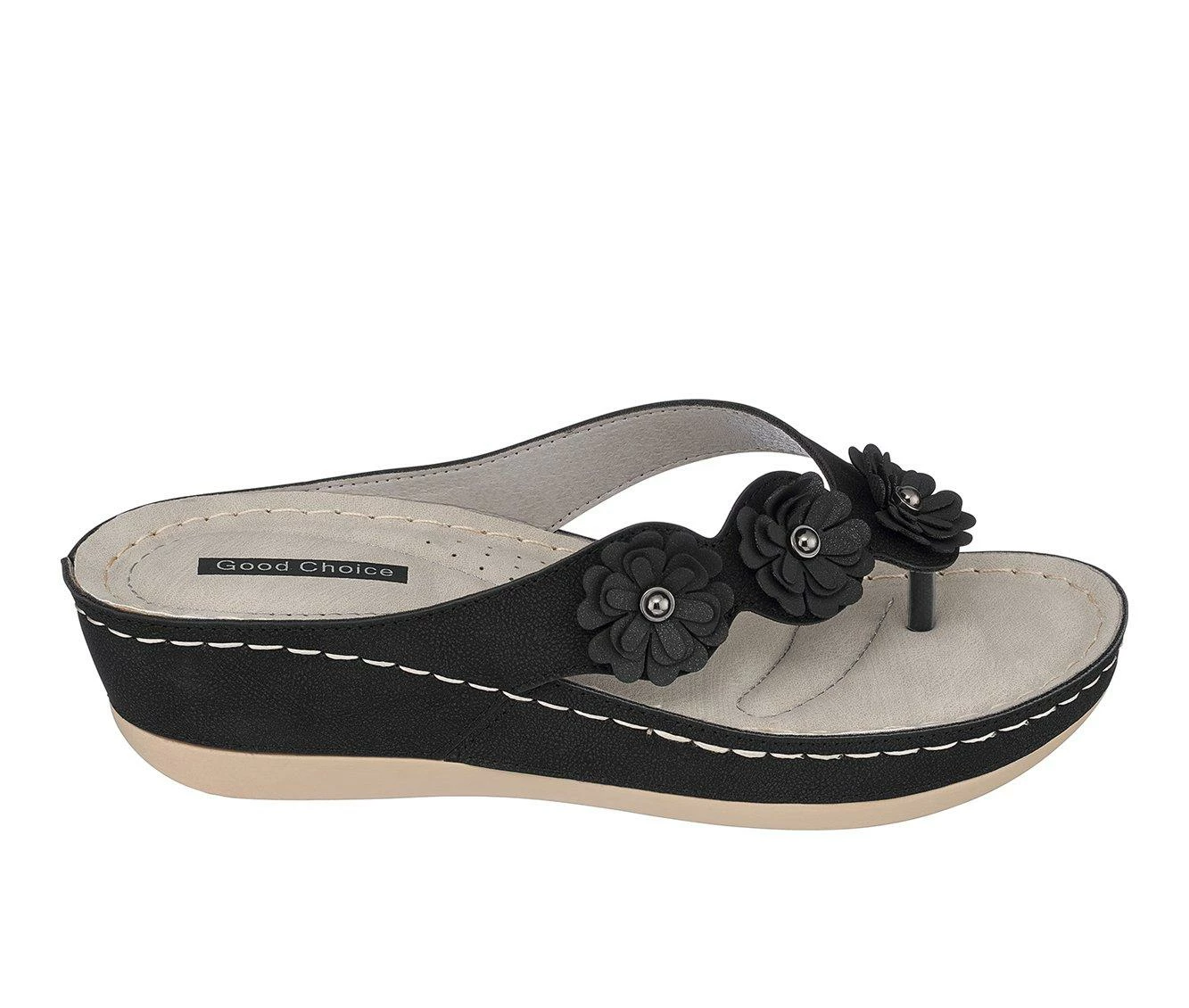 Outlet β¨ Women's GC π Shoes Ammie Wedge Flip-Flops Black π§¨