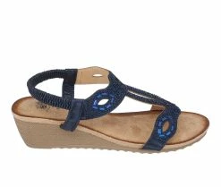 Cheapest ✨ Women's GC 👟 Shoes Pelle Wedge 🩴 Sandals Blue 😉