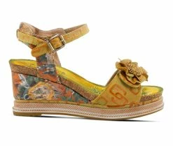 Cheap 🥰 Women's L'Artiste Vienrose-Fleur Wedges Yellow Multi ❤️