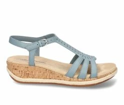 Budget 🔔 Women's Easy Street Dorinda Wedge 🩴 Sandals Blue 🧨