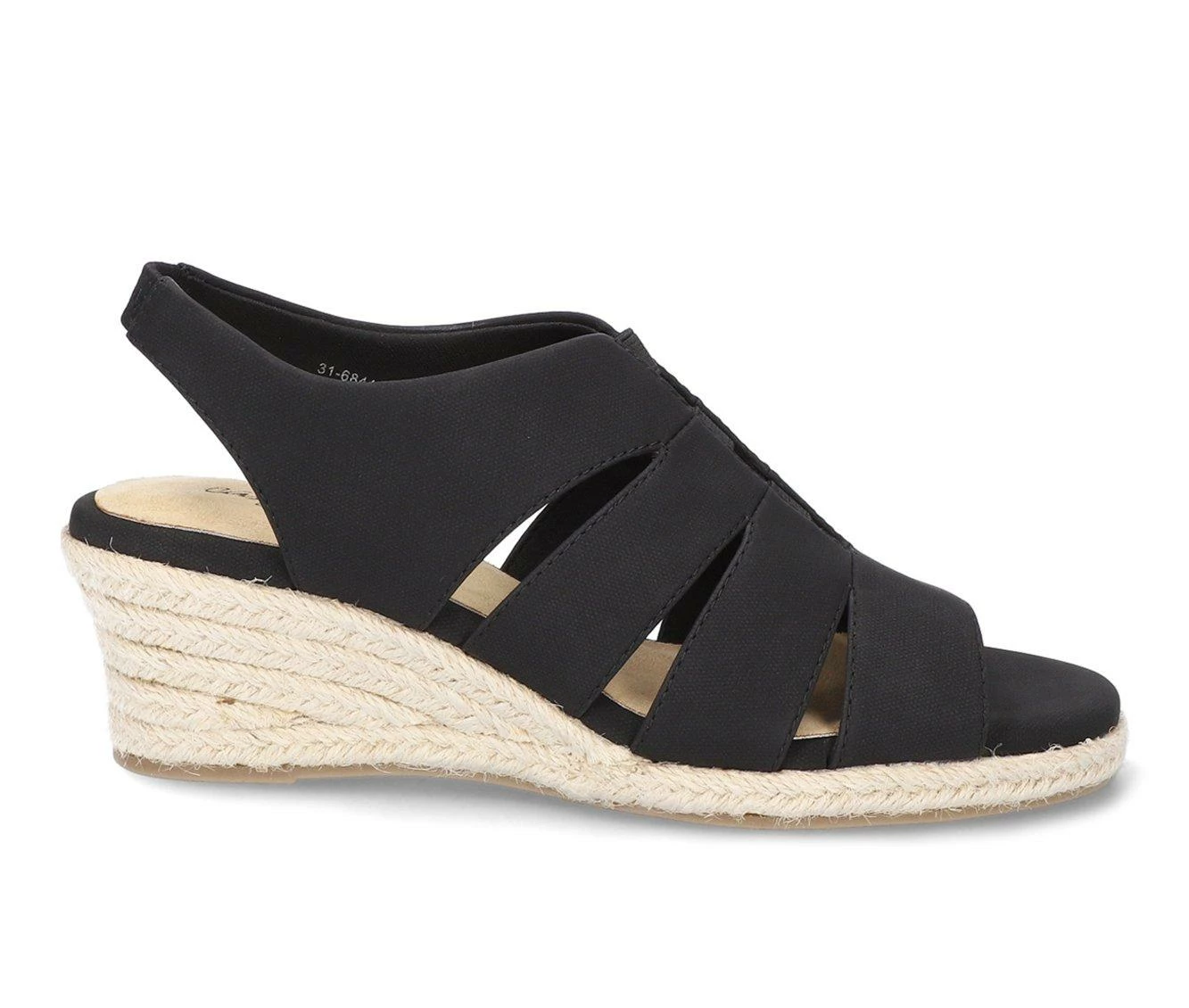 Budget π€© Women's Easy Street Aziza Espadrille Wedge π©΄ Sandals Black Linen Prt π