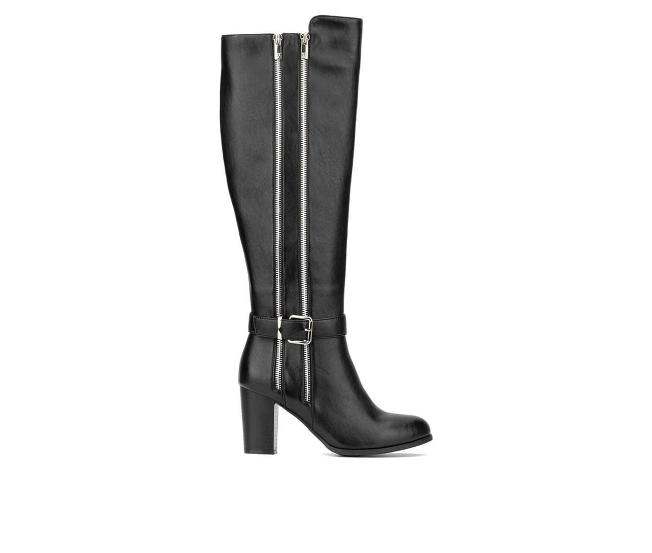 Flash Sale βοΈ Women's New York And Company Andrina Knee High Heeled π₯Ύ Boots Black β¨