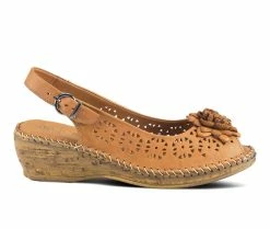 Best Pirce 🎁 Women's SPRING STEP Belford Wedge 🩴 Sandals Camel 🧨