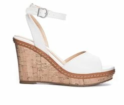 New 🎉 Women's CL By Laundry Beaming Wedge 🩴 Sandals White 🎉