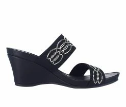 Buy 🔔 Women's Impo Venee Wedge 🩴 Sandals Black 🤩