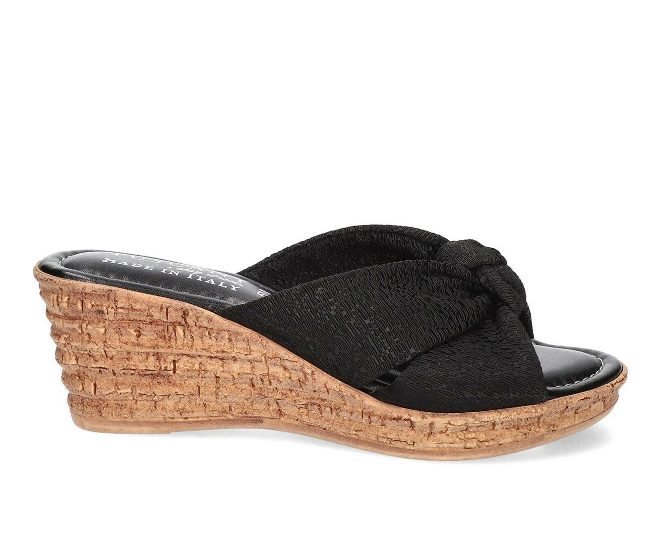 Discount π Women's TUSCANY BY EASY STREET Jolanda Wedges Black Crepe π - Image 2
