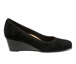 Buy 🛒 Women's Trotters Winnie Wedges Black Suede 👍