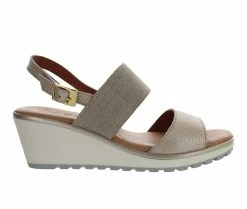Discount 🥰 Women's Bernie Mev GI02 Wedge 🩴 Sandals Nude 🌟