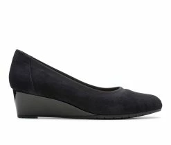 Deals ✔️ Women's Clarks Mallory Berry Pumps Black Suede 🎁