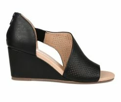 Coupon 😀 Women's Journee Collection Aretha Wedges Black 🔔