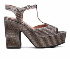 Cheap 🔥 Women's Chelsea Crew Quest Platform 👗 Dress 🩴 Sandals Gold ✨