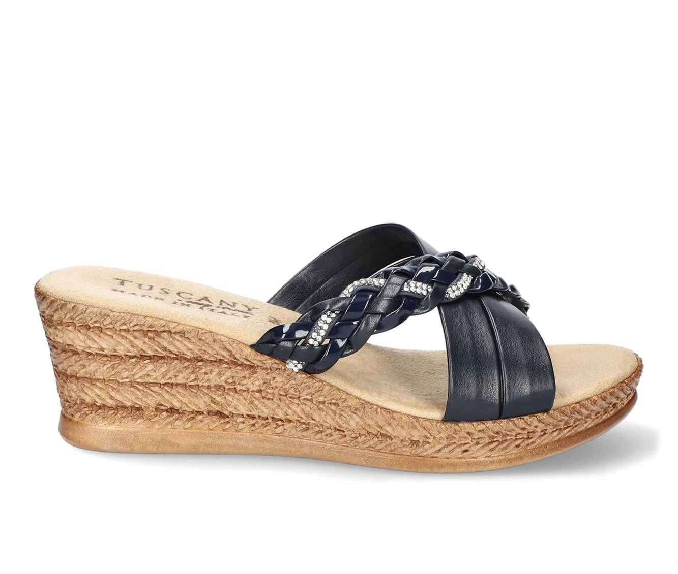 Discount π₯ Women's TUSCANY BY EASY STREET Gessica Wedge π©΄ Sandals Navy π₯° - Image 2