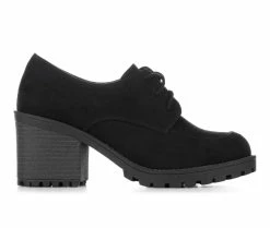 Buy โ Women's Unr8ed Keeper Heeled Oxfords Black Micro โญ