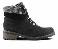 Best Sale 🛒 Women's SPRING STEP Cini Combat Booties Black Nubuck 😍