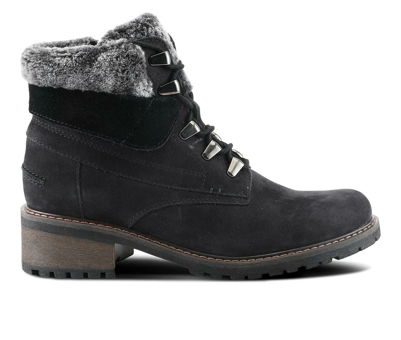 Best Sale π Women's SPRING STEP Cini Combat Booties Black Nubuck π - Image 2