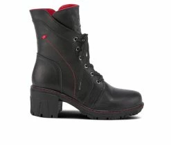 Promo 😉 Women's SPRING STEP Yoku Heeled Booties Black Multi 😉