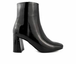 Buy 🧨 Women's Sugar Elly Heeled Booties Black Patent ✨