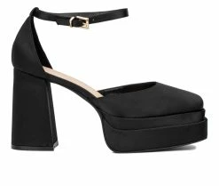 Wholesale 🔥 Women's Fashion To Figure Martine Heel Pumps Black Wide 🔥