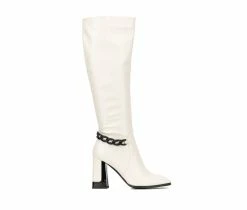 Best reviews of 🛒 Women's Torgeis Lauren Knee High Heeled 🥾 Boots Off White 😍