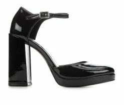 Cheapest 😍 Women's Madden Girl Una Pumps Black Pat 🎁