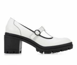 Best Sale 😀 Women's Jellypop Jam Mary Jane Lugged 👠 Heels Blk/Wht Smooth 💯