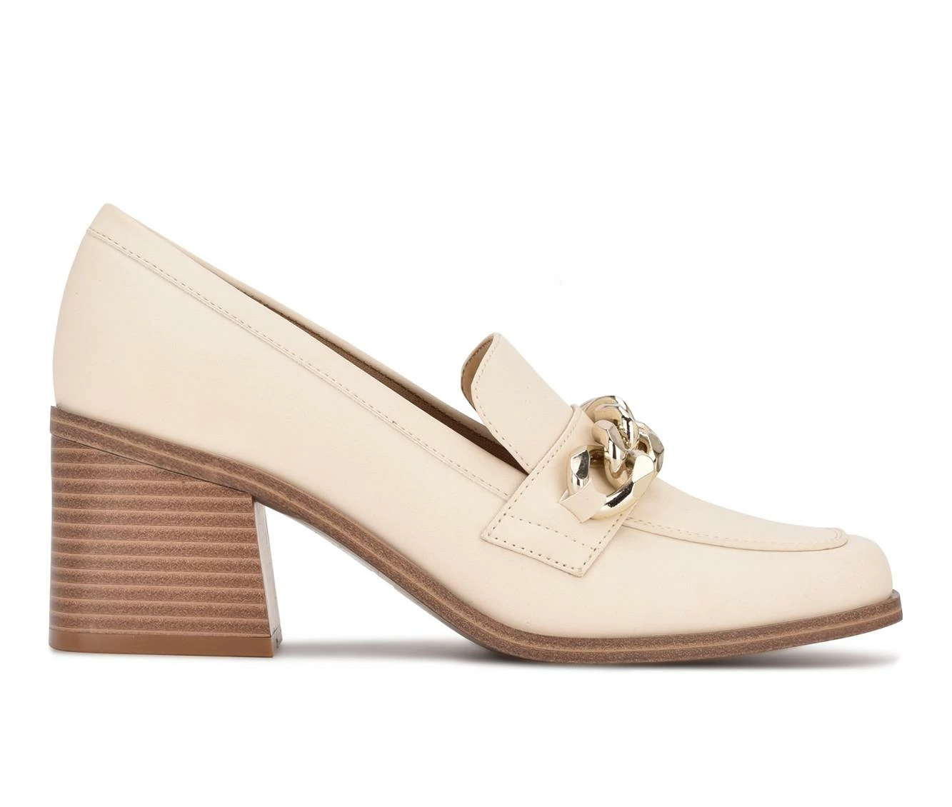 Cheapest π Women's Nine West Char Heeled Loafers White π―