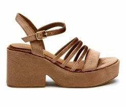 Best Sale 🛒 Women's Coconuts By Matisse Stargaze Platform Wedge 🩴 Sandals Bronze 😍