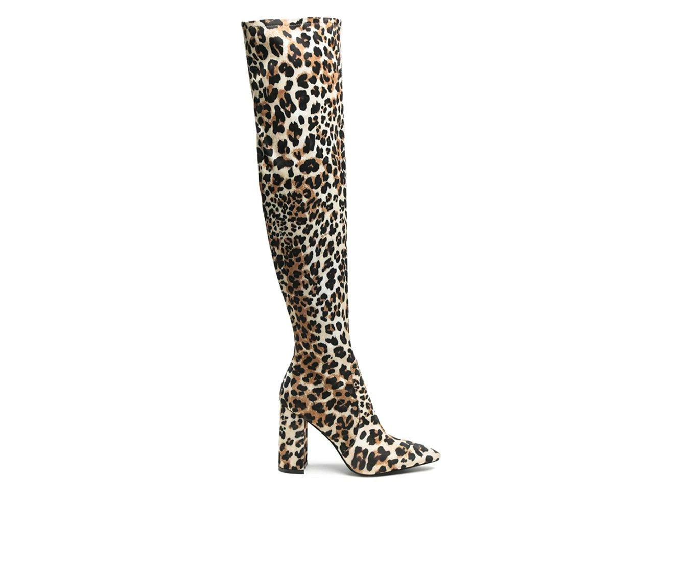 Brand new π Women's London Rag Flittle Over The Knee Heeled π₯Ύ Boots Leopard Suede π€©