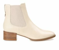 Hot Sale 😀 Women's Journee Collection Chayse Chelsea Booties Off White ❤️
