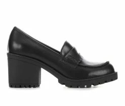 Flash Sale 🔥 Women's Soda Keys Heeled Loafers Black 🤩