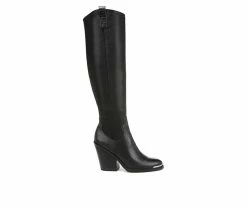 Deals 🎉 Women's Franco Sarto Glenice 2 Wide Calf Knee High Heeled Western 🥾 Boots Black ✔️