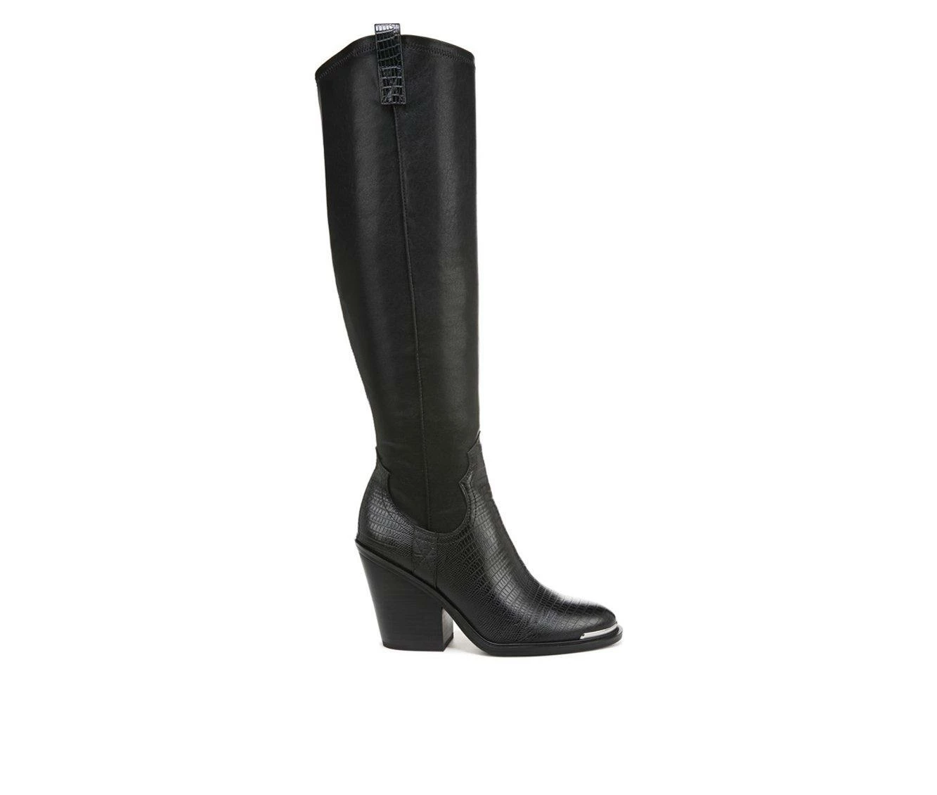 Deals π Women's Franco Sarto Glenice 2 Wide Calf Knee High Heeled Western π₯Ύ Boots Black βοΈ
