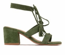 Best Sale 🎁 Women's Rag & Co Zena 👗 Dress 🩴 Sandals Green 😀