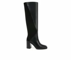 Coupon ⭐ Women's Franco Sarto Stevie Tall Knee High Heeled 🥾 Boots Black 🎉