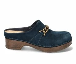 Cheap 👏 Women's Bella Vita Venture Heeled Clogs Navy Suede 🥰