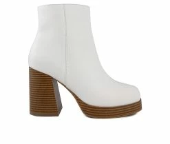 Buy 🛒 Women's Sugar Warrant Heeled Booties White 🎉