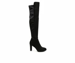 Best Pirce 🎉 Women's London Rag Fauna Block Heel Knee High 🥾 Boots Black ✔️