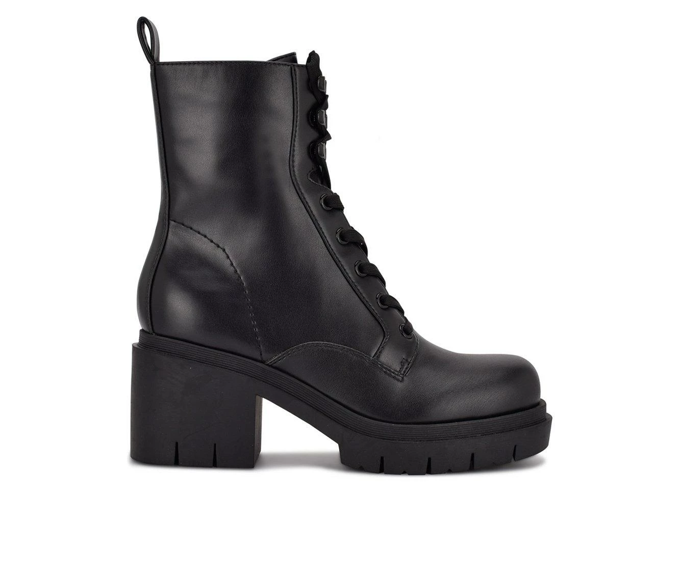 Discount π Women's Nine West Juna Lace Up Booties Black Patent π