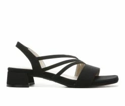 Outlet ✨ Women's LifeStride Joy 2 👗 Dress 🩴 Sandals Black Fabric 🔔