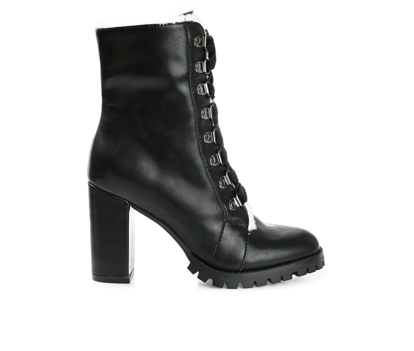 Promo π― Women's Journee Collection Fauna Heeled Combat Booties Black π - Image 2