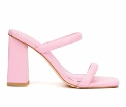 Hot Sale ⭐ Women's New York And Company Galina 👗 Dress 🩴 Sandals Pink 😀