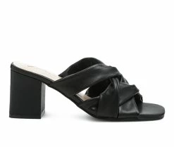 Hot Sale ⌛ Women's London Rag Knope Block Heel 👗 Dress 🩴 Sandals Black 🧨