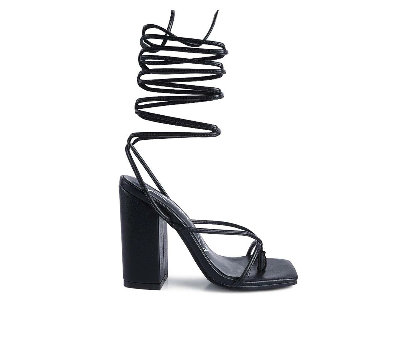 New π Women's London Rag Dance Block Heel π Dress π©΄ Sandals Black π₯° - Image 2