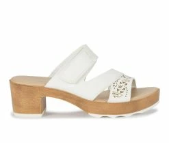 Outlet 💯 Women's Baretraps Gigi Block Heeled 🩴 Sandals White 💯