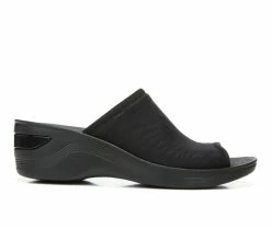 New 🔥 Women's BZEES Deluxe Wedge 🩴 Sandals Black 🎁