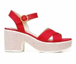 New 🛒 Women's LifeStride Peachy 👗 Dress 🩴 Sandals Fire Red 😍