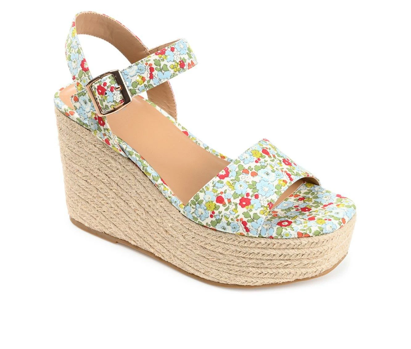 New π Women's Journee Collection Pearrl Espadrille Wedge π©΄ Sandals Blue π - Image 3