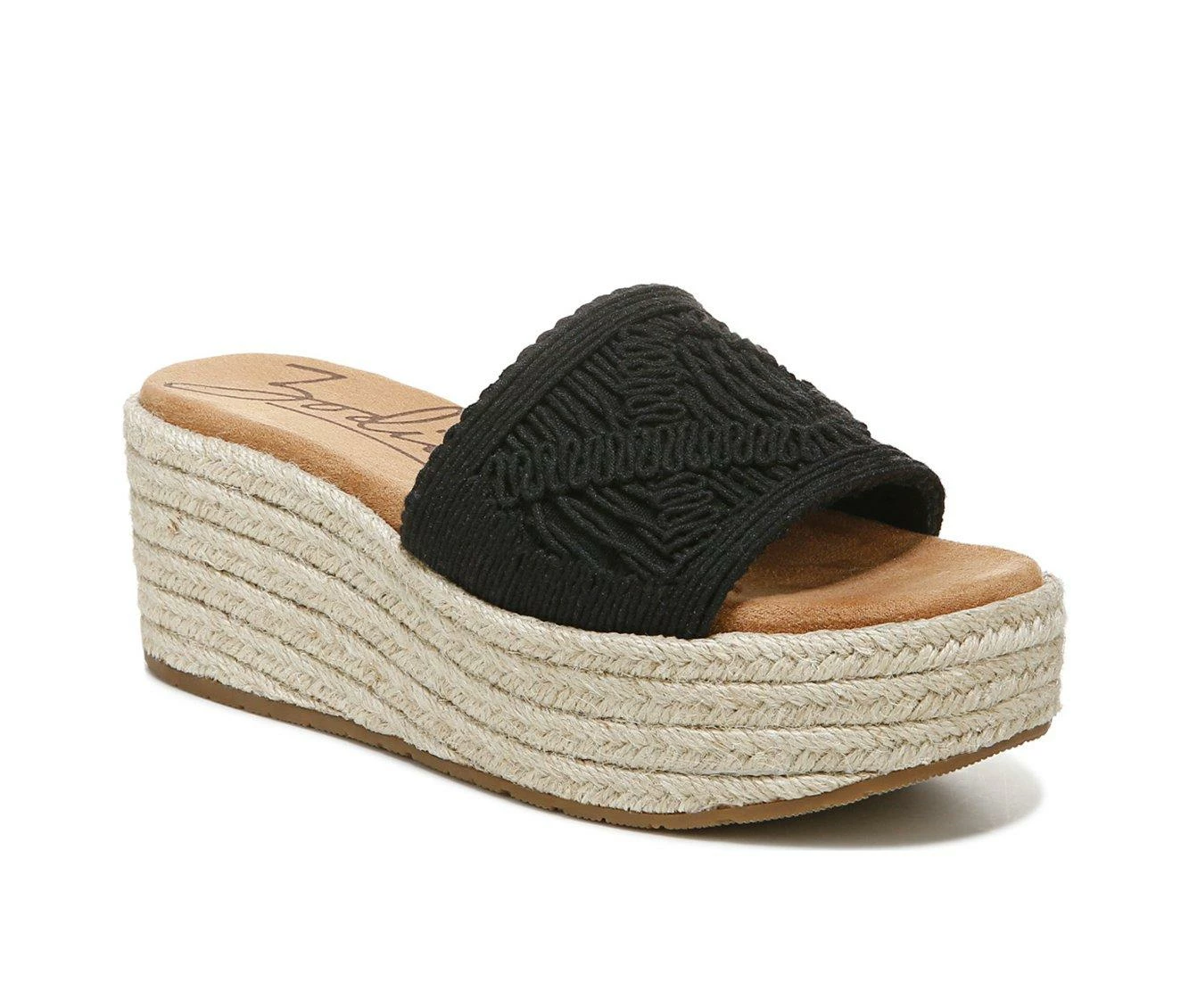Best deal β€οΈ Women's Zodiac June Crochet Platform Wedge π©΄ Sandals Black β€οΈ - Image 3